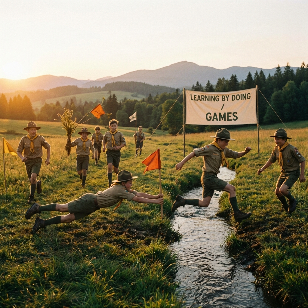 Scouts apprenant par le jeu et l'action