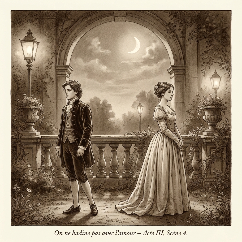 Illustration romantique pour On ne badine pas avec l'amour